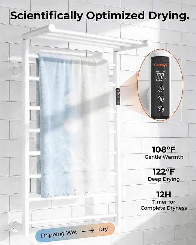 Foldable Heated Towel Rack, Dual-Zone Electric Towel Warmer Rack - Image 5