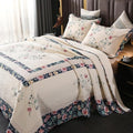Quilt Set Floral Leaves 3D Embroidery Pattern 3 PCS Cotton Reversible Quilted by ROOMLIFE