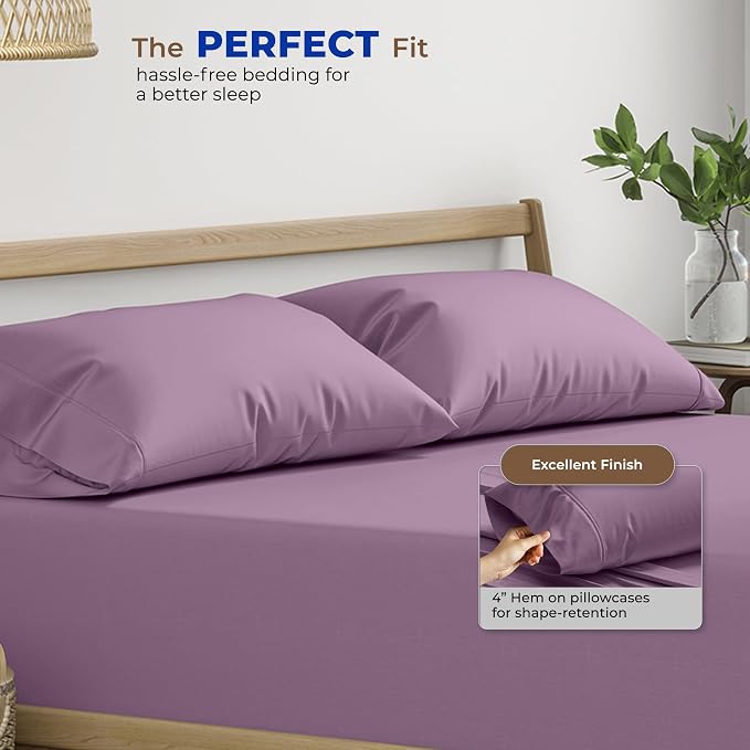 Thread Spread 100% Egyptian Cotton Pillow Cases Queen Size Set of 2 - Image 4