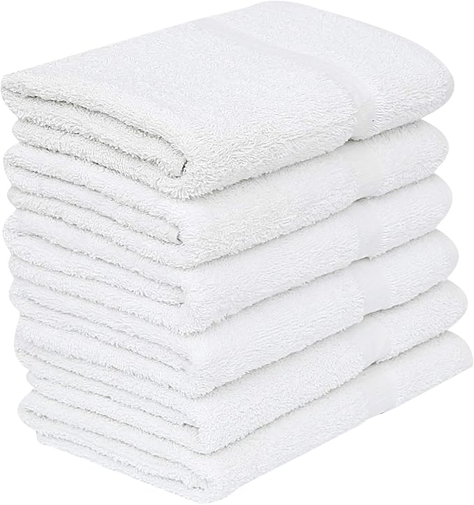 GOLD TEXTILES 48 White Economy Bath Towels Bulk Cotton Blend - Image 8