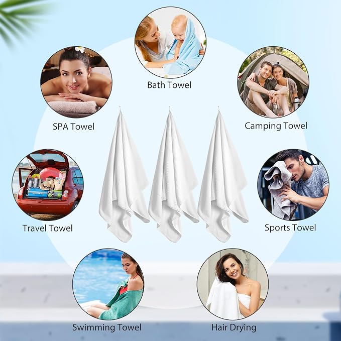 SmoothNovelty 16 Pack Microfiber Bath Towels Bulk 27'' x 60'' Oversized Size - Image 7