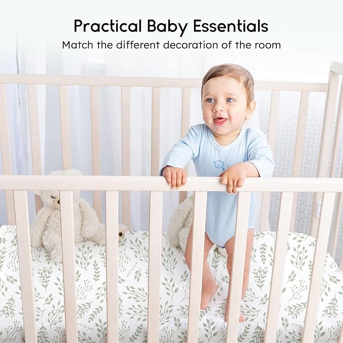 Yoofoss Baby Crib Sheets for Boys Girls, Fitted Crib Sheet 2 Pack for Standard - Image 6