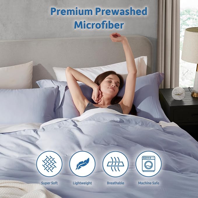 Nestl Ice Blue Duvet Cover King Size - Image 6