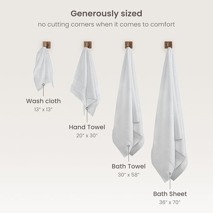 BIOWEAVES 100% Organic Cotton Bath Sheet Set of 2 | Soft Oversized Bath Towels - Image 7