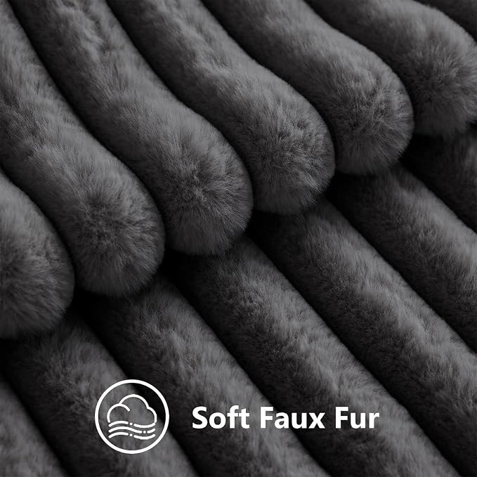 decorUhome Cozy Faux Fur Throw Pillow Covers 26x26 Set of 2 Decorative Soft - Image 3