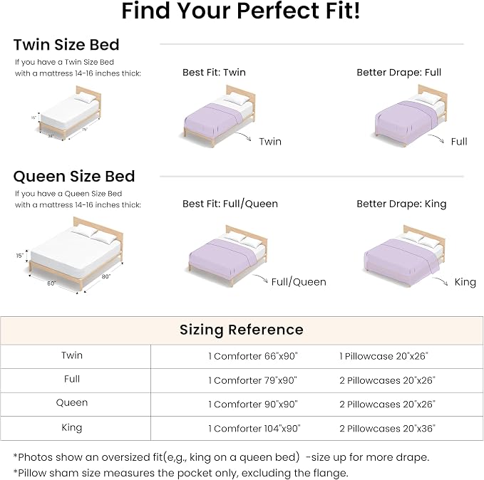 Love's cabin Lavender Queen Comforter Set, 3-Piece Prewashed Bed Set - Image 8
