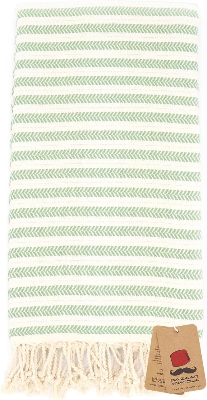 Bazaar Anatolia Turkish Beach Towel – 100% Cotton, Quick Dry, Sand Free Striped - Image 9