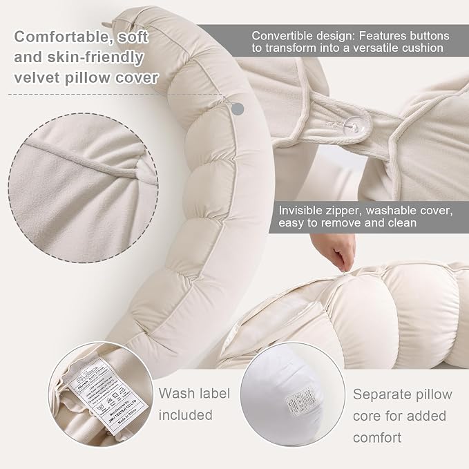 Peallow – Long Round Body Pillow - Image 4