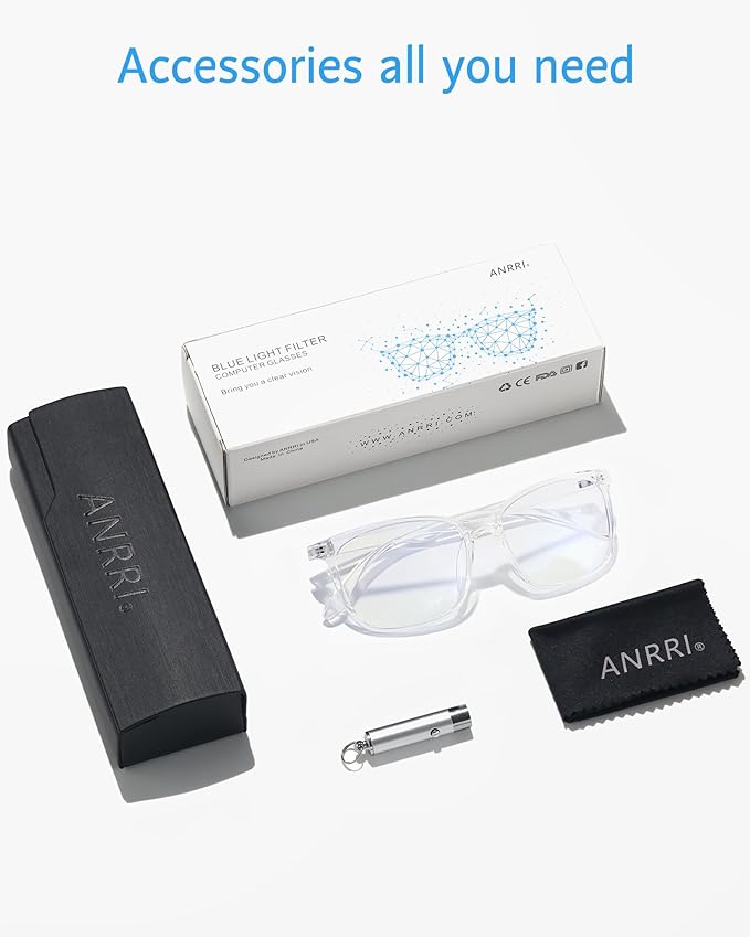 ANRRI Blue Light Glasses Men Women Transparent Blue Light Blocking Computer - Image 6