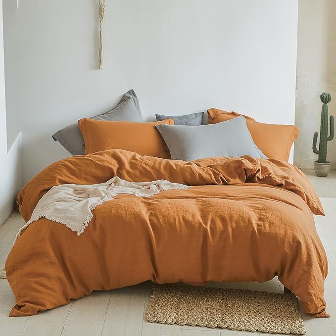 Simple&Opulence 100% Linen Duvet Cover Set 3pcs Basic Style Natural French by SimpleOpulence