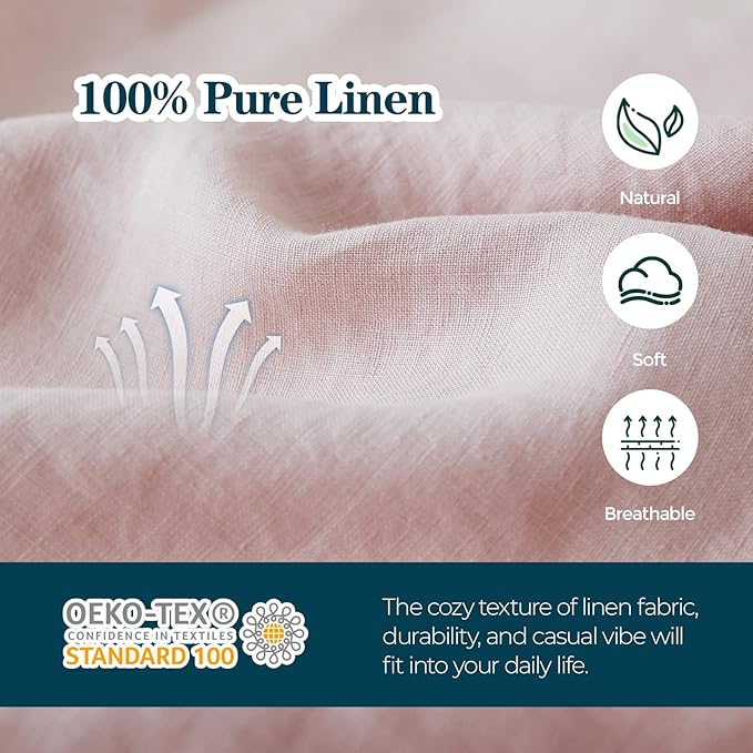 Simple&Opulence Body Pillow Cover 20" x 54", 100% Pure Linen, Ultra Soft and - Image 3