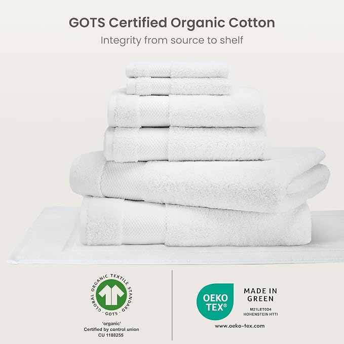 BIOWEAVES 100% Organic Cotton Bath Towel Set | 700 GSM Plush 7-Piece Premium - Image 8