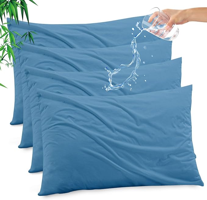 Gogreen Bamboo Rayon Waterproof Pillow Protector, Breathable Pillow Cover by GOGREEN