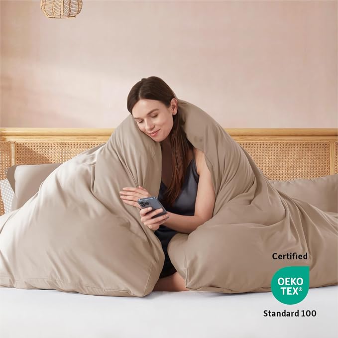 Nestl Khaki California King Duvet Cover Sets - Image 3