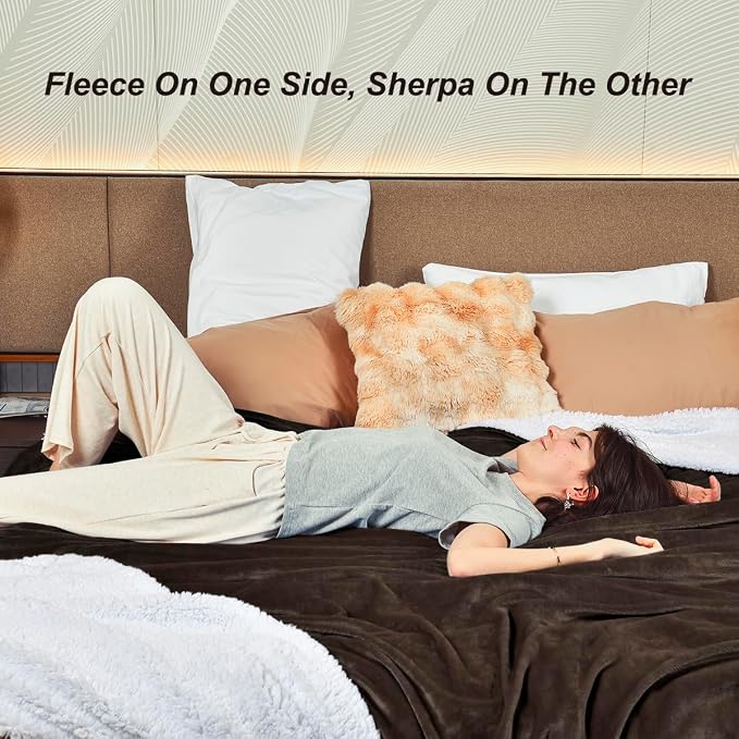 KAWAHOME Sherpa Fleece Twin Size Blanket - Image 4