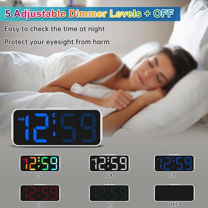 Peakeep Small Digital Alarm Clock Plug in - Image 4