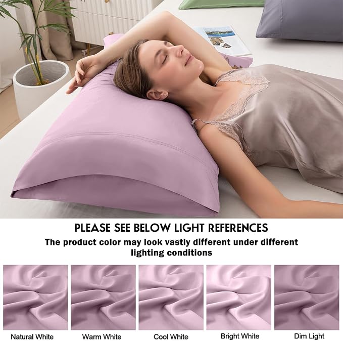 Pillowcases King Size 2 Pack, Cooling Viscose from Bamboo Pillow Cases - Image 6