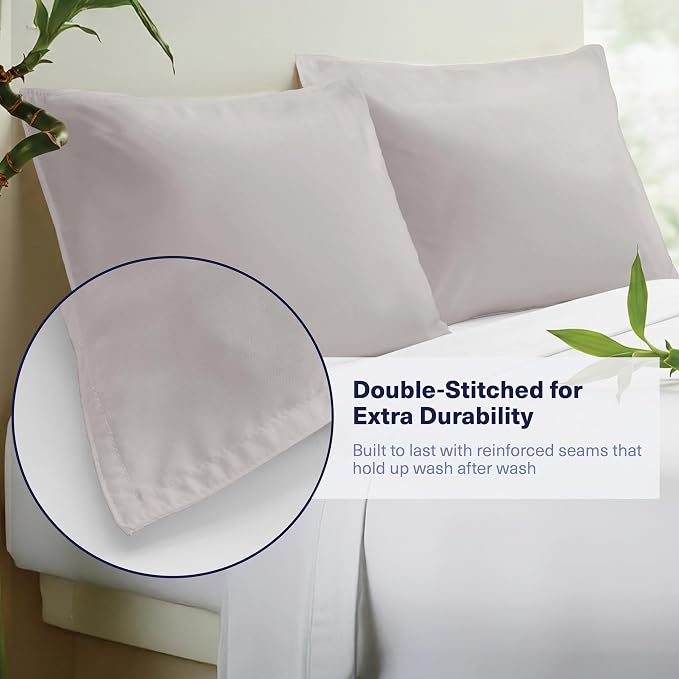 Kickoff Viscose Bamboo Pillowcase, 100% Organic Hidden Zippered Viscose Bamboo - Image 3