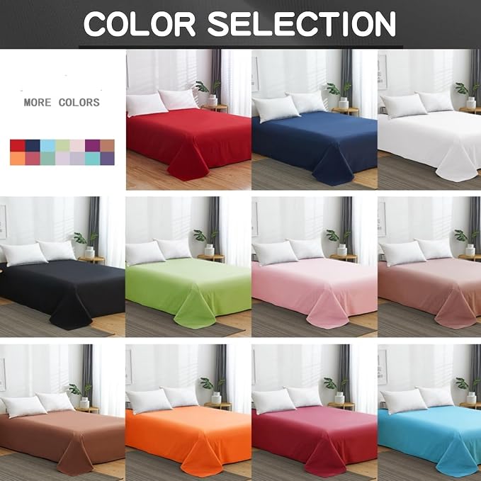 Microfiber Queen Bedding Flat Sheet, Ultra Soft and Wrinkle, Stain Resistant - Image 6