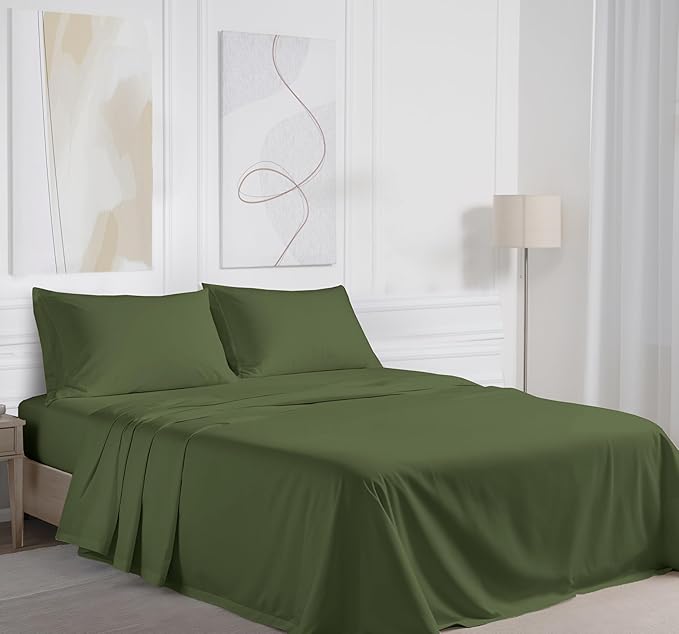 RUVANTI 100% Cotton Sheets – Queen Size Percale Bedding, Cooling & Breathable - Image 2