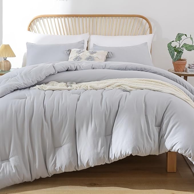 ROSGONIA Comforter Full Size for Girls Boys Teens Light Grey by ROSGONIA
