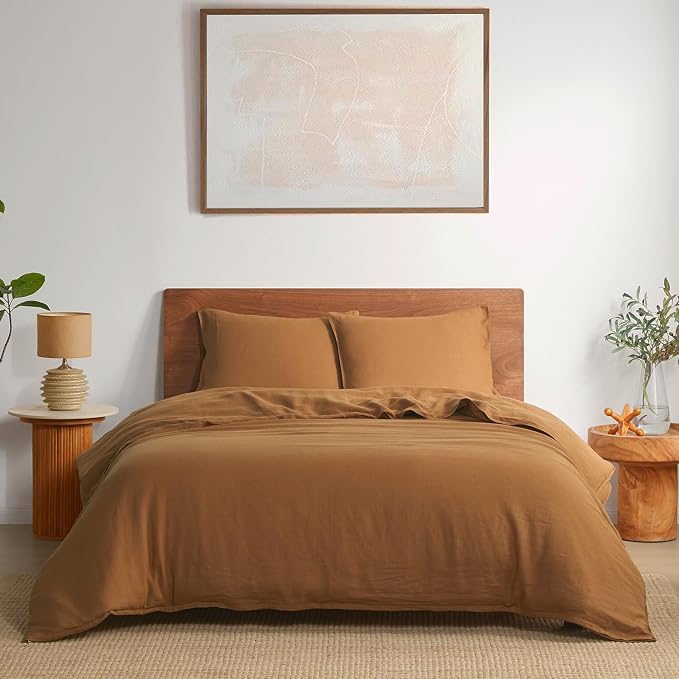 DAPU 100% Linen Duvet Cover Set by DAPU