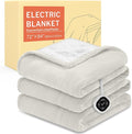 HOMLYNS LuxeHeat Heated Blanket Electric Blanket Full Size, Soft Flannel Sherpa by HOMLYNS