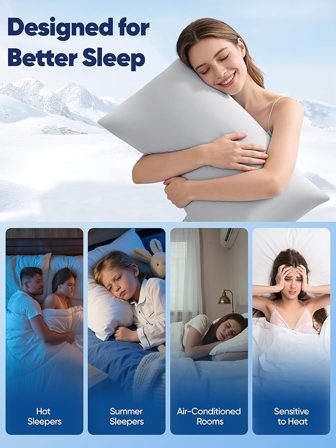 Avolare Cooling Pillow Cases Queen Size Set of 2, Arc-Chill 3.0 Cool Pillowcases - Image 5
