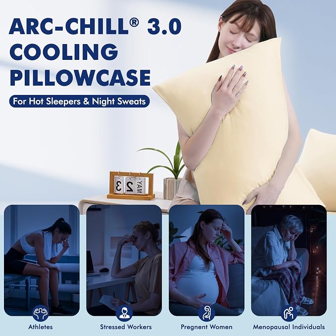 Elegear Cooling Pillow Cases for Hot Sleepers, Clean Fabric Silver Infused - Image 7