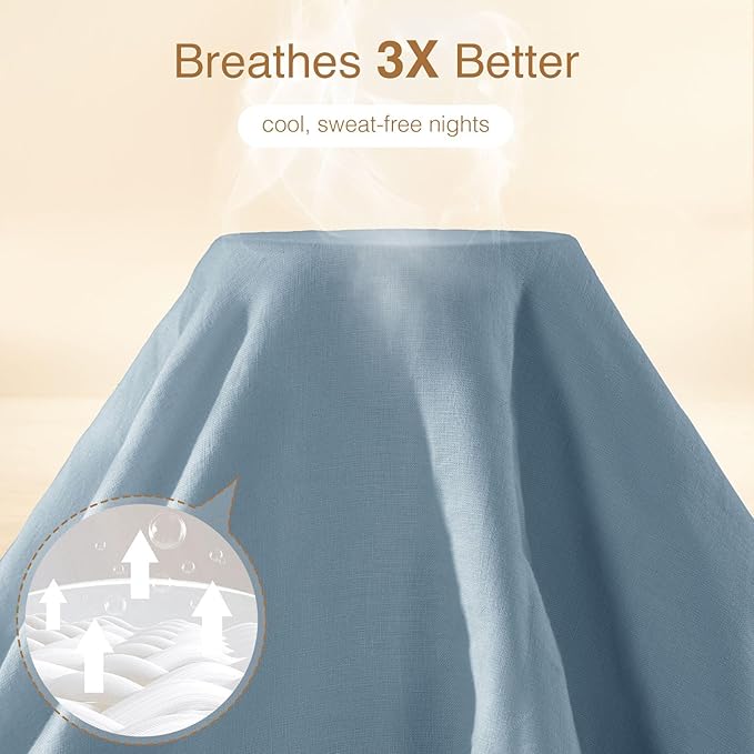 SONORO KATE 100% French Linen Duvet Cover King Size, Soft Breathable - Image 3