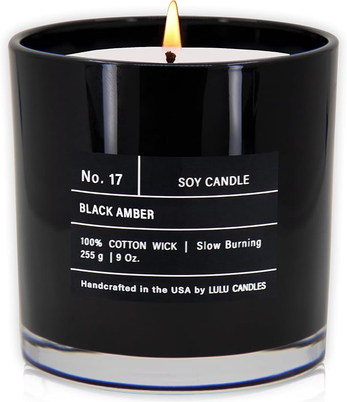 Lulu Candles | Black Amber | Luxury Scented Soy Jar Candle | Hand Poured in The - Image 4
