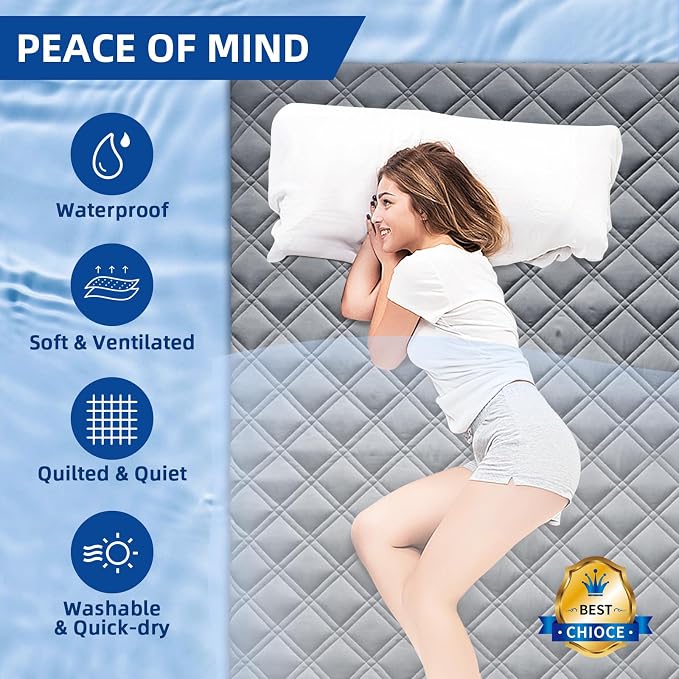 MEELUS King Mattress Protector, Breathable Waterproof Mattress Pad Cover Fitted - Image 8