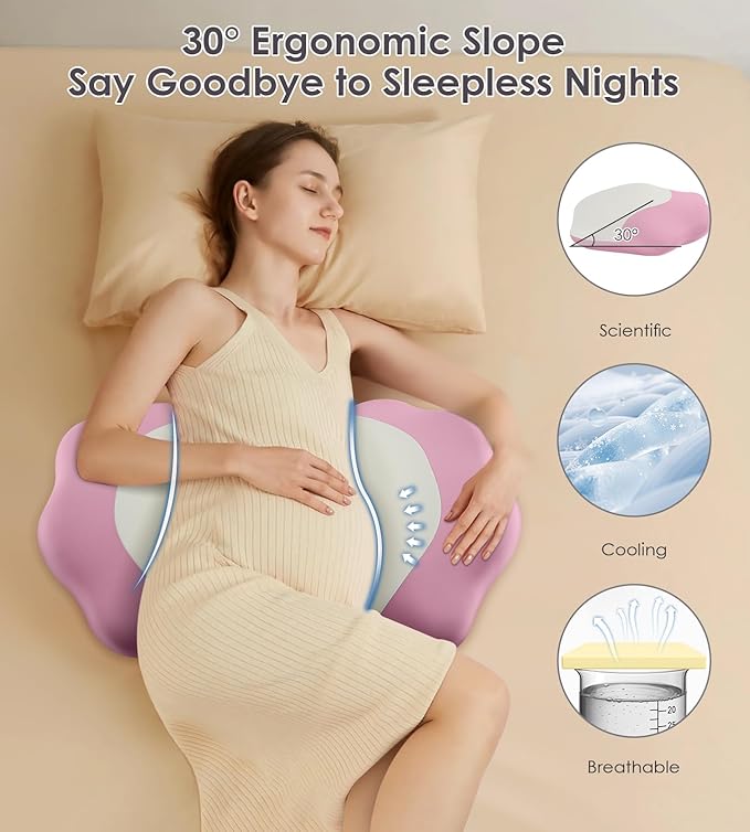 Memory Foam Maternity Pillow for Sleeping, Pregnancy Pillows Support for Back - Image 6