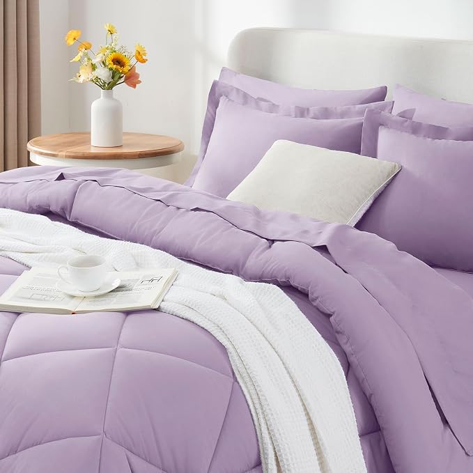 CozyLux Full Size Comforter Sets Light Purple - Image 9