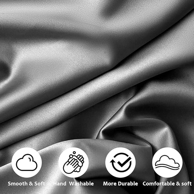 AUAUY 2 Pack Satin Silk Pillowcase, 19.69x31.50in Silk Pillowcases - Image 3