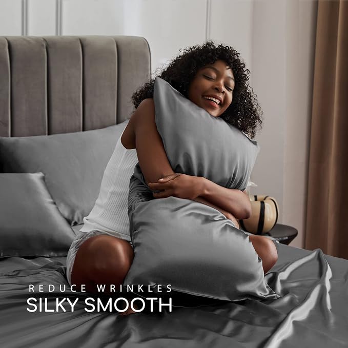MR&HM Satin Bed Sheets, Twin XL Size Sheets Set - Image 3