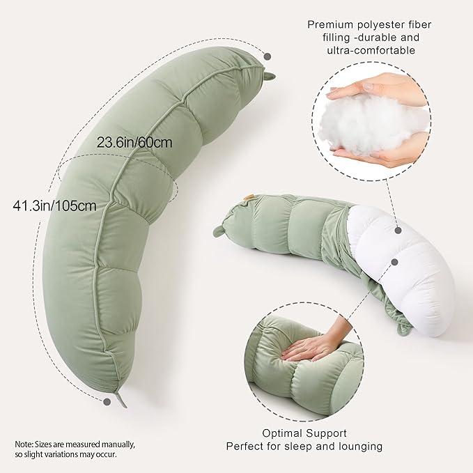 Peallow – Long Round Body Pillow - Image 3