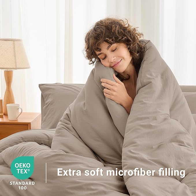 MUXHOMO 7 Pieces Full Comforter Set, Soft Bed in a Bag Full Size, All Season - Image 3
