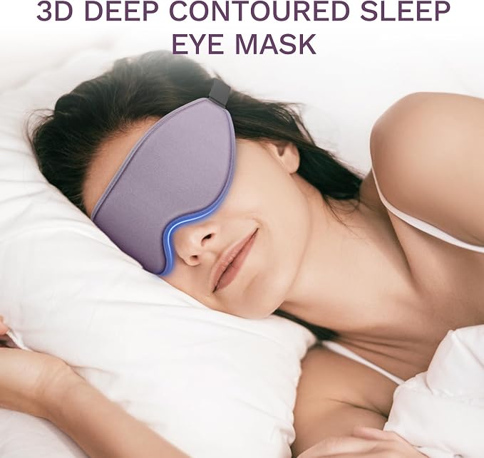 99% Fully Block Out Light Eye Sleep Mask, 3D Deep Contoured Eyes Cover Zero - Image 8