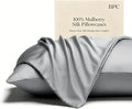 BPC 100% Mulberry Silk Pillowcases 2 Pack, Grade 6A ClimaSilk™ Silk Pillow by BPC