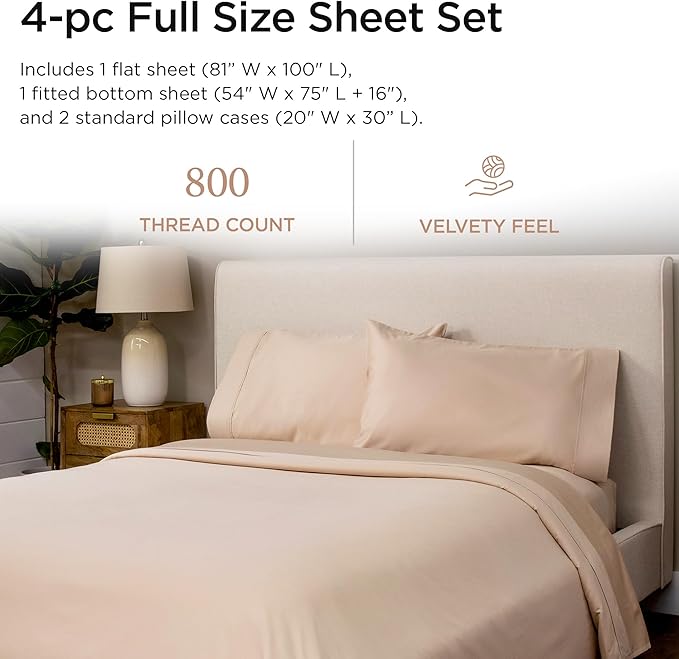 Threadmill Luxury 800 Thread Count Full Size 100% Cotton Sheets - Image 2