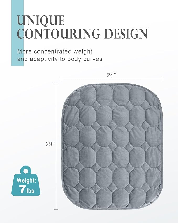 Cottonblue Weighted Lap Blanket Pad 7 lbs 41" x 60", Cozy Luxury Crystal Velvet - Image 3
