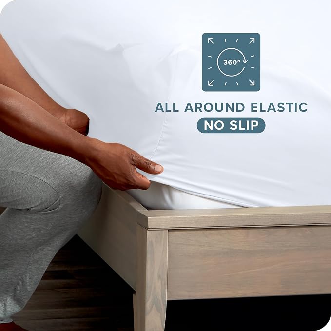 Bare Home 2-Pack Fitted Bottom Sheets Split Queen - Image 3