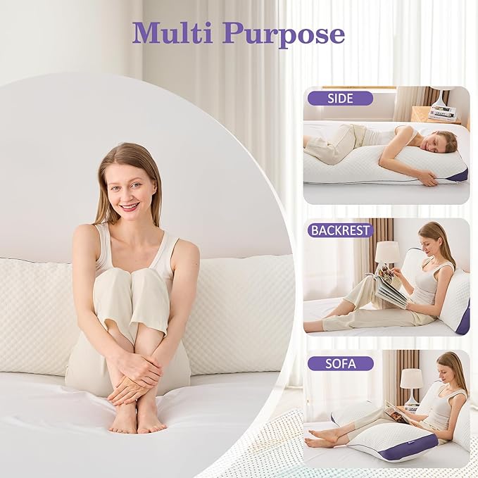 HOMELAB Adjustable Shredded Memory Foam Body Pillow, Cooling Long Pillow - Image 4