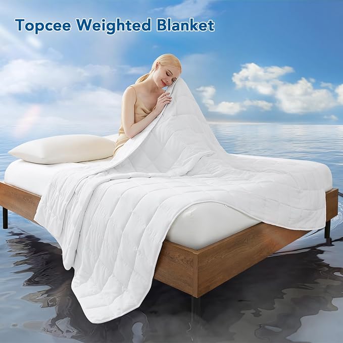 Topcee Weighted Blanket for Adults Queen Size Soft Cooling Heavy Blanket - Image 2