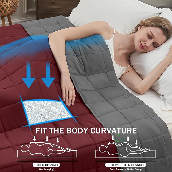 Weighted Blanket for Adults 12lbs, Queen Size Cooling Heavy Throw Blanket for - Image 2