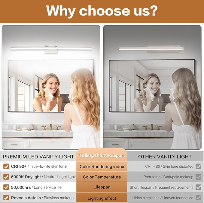 SOLFART 5 Color Temperature Dimmable 47.2 Inch Bathroom Light Fixtures Over - Image 8
