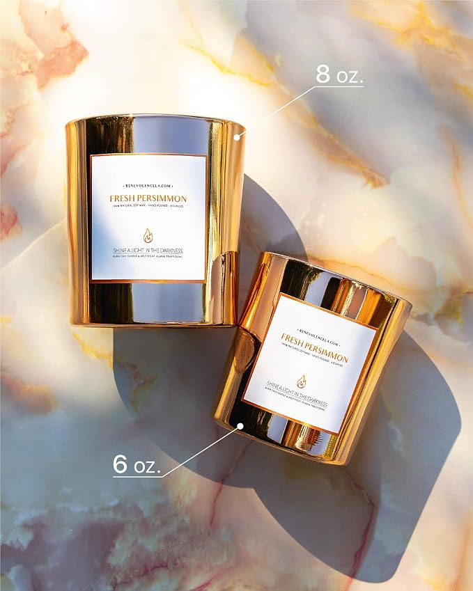 Benevolence LA Fresh Persimmon Wood Wick Candles | Soy Scented Christmas Candles - Image 4