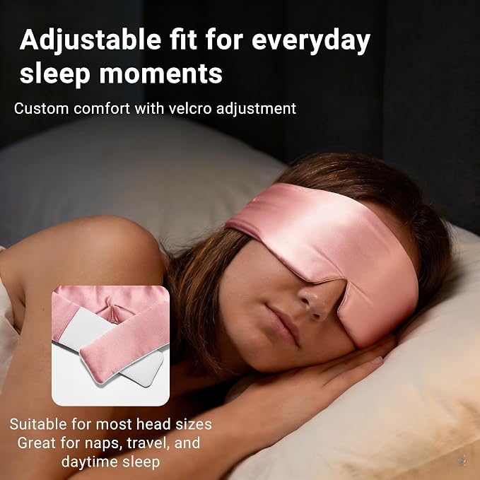 Silk Sleep Mask for Side Sleepers, Eye Mask for Sleeping Women Men, - Image 6