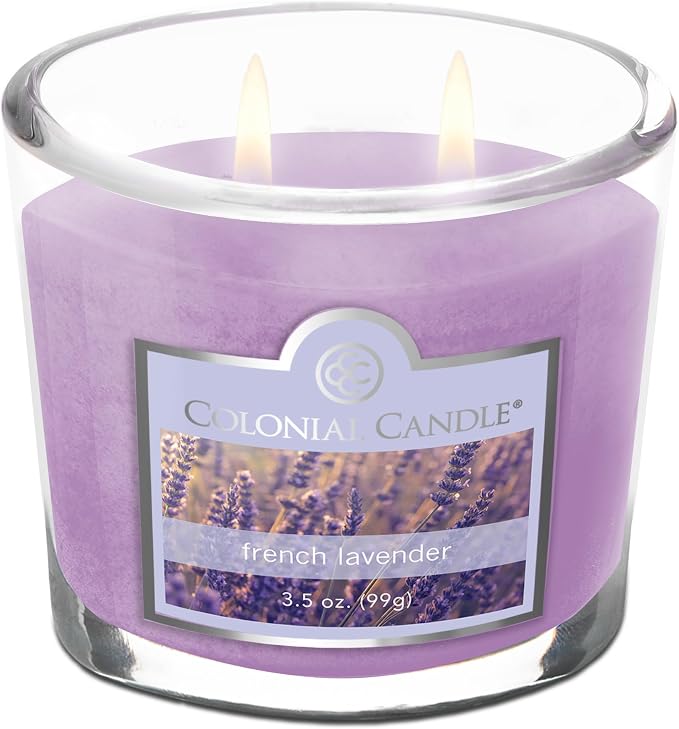 Colonial Candle French Lavender Scented Jar Candle, 2 Wick, 3.5 oz, Mottled Wax - Image 4